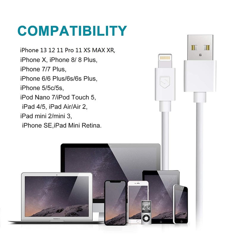 Sundix iPhone Charger, 4Pack 6FT Lightning to USB Charging Cable Cord Compatible with iPhone 13 12 11 Pro 11 XS MAX XR X 8 8Plus 7 7Plus 6 6Plus 6S 6SPlus 5 5S SE (S-06WH) - Image 5